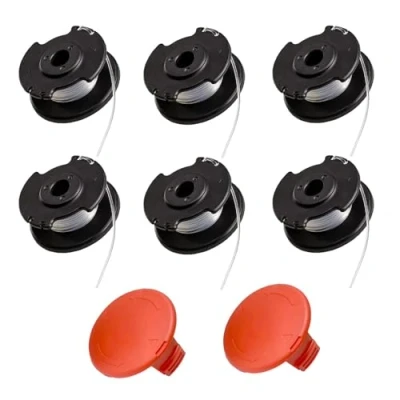 Image de Viilich 6 bobines de fil rechange pour débroussailleuse sans Einhell GE CT 18/28 Li et TC, bobine TLE 03,avec 2 cache 03 1