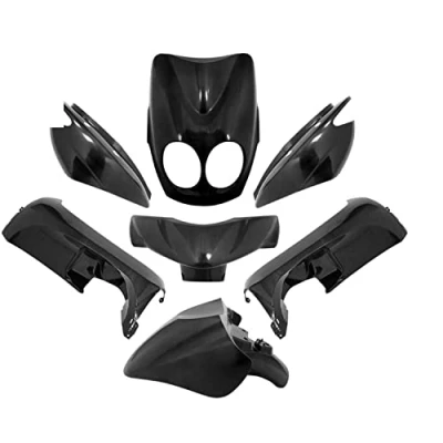Image de KIT CARROSSERIE ADAPT. MBK OVETTO 1996 07 / YAMAHA NEOS NOIR METAL (7 PIECES)