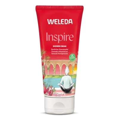 Image de WELEDA Crème de douche éveil des sens à la Grenade Nettoie peau en douceur Base lavante végétale biodégradable, douce pour et l&#039;environnement 200ml