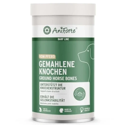 Image de AniForte Os moulus de cheval pour chiens et chats 1 kg Calcium naturel la construction osseuse les articulations, farine d&#039;os pure comme complément alimentaire barf