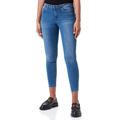 Image de Vero Moda Petite Vmtanya Piping Jeans Skinny, Femme, Taille: Lx28, Medium blue denim