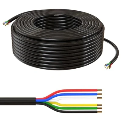 Image de Lumonic 6x 0,34mm² câble de commande LED noir 10m I gainé 6 fils flexible blindé, rallonge LiYY, électrique
