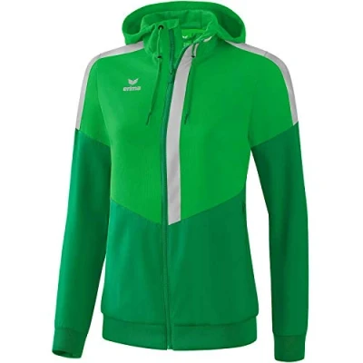 Image de Erima Squad TRACKTOP Veste avec capuche Femme Fern Green/Smaragd/Silver Grey FR: L (Taille Fabricant: 40)