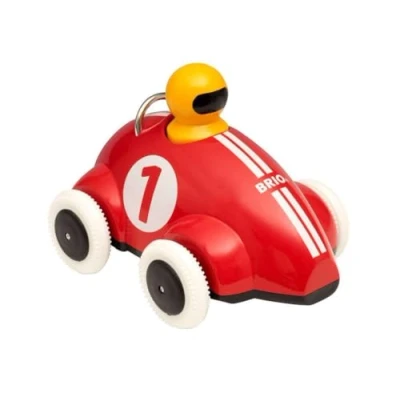 Image de Brio 30226 Voiture de Course Push &amp; Go Rouge Jouet d&#039;éveil Premier Age Stimule la motricité Système à rétrofriction Facile Faire fonctionner Dès 12 Mois