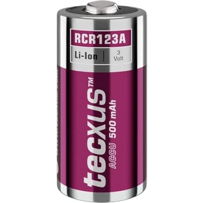 Image de tecxus 72563 Batterie Rechargeable RCR123 500 mAh pour caméra de sécurité sans Fil Arlo, Serrure Porte numérique, détecteur fumée et système d&#039;alarme, Lampe Poche, télécommande
