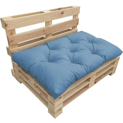 Image de chilly pilley Coussin De Palette EU Imperméable Jardin Flocons Mousse Plusieurs Tailles Et Couleurs (Coussin D&#039;assise 120x80x12 PastellBleu)