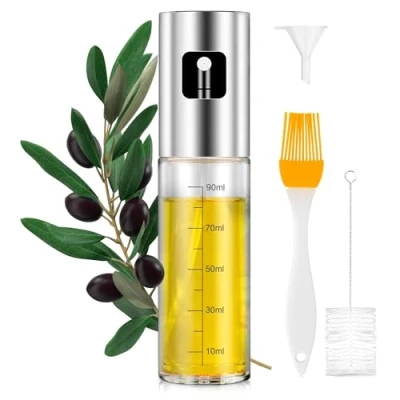 Image de PORTENTUM Pulvérisateur d&#039;huile Premium pour Cuisine et Friteuse d&#039;air 100 ml Spray Anti goutte, huile en verre avec distributeur, Accessoires sans