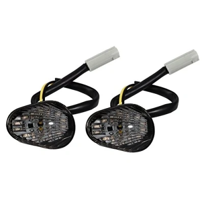 Image de Reminnbor Clignotant LED, 1 paire de lampe témoin LED ambre encastré pour YZF R1 R6 R6S(Fumée)