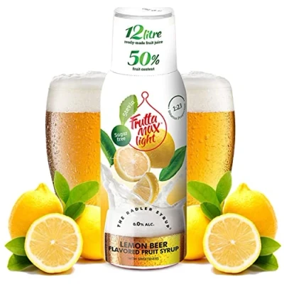 Image de Light Low Carb Fitness Sirop de FruttaMax Zéro Sucre Avec Stévia 50 60% teneur en fruits 500ml (Citron Radler Light)