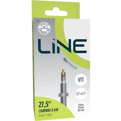 Image de Chambre AIR DE 27,5X1,9 A 27,5X2,5 avec Valve PRESTA pour PNEUS ET Roues 27.5 Pouces LINE, Noir