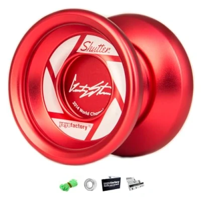 Image de YoyoFactory Shutter Yo Rouge (Yoyo du Champion Monde, Roulement à Billes, Ficelle Et Instructions Incluses)