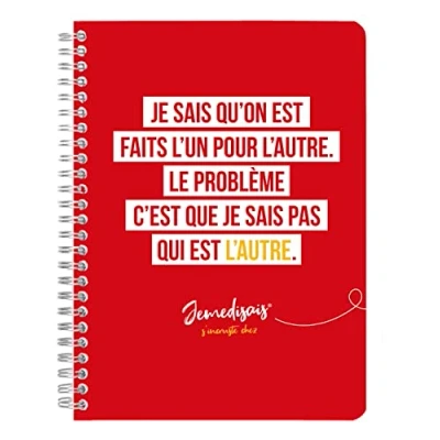 Image de Clairefontaine 116013C Un Carnet à Spirale avec Texte Original A5 14,8x21cm 148 Pages Lignées papier Blanc 90g Collection Jemedisais couverture finition mat, 4 visuels, livraison aléatoire