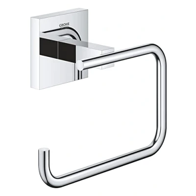 Image de GROHE Start Cube Dérouleur de Papier Toilette Mural sans Couvercle, Fixations Cachées, Métal, Supersteel, 40978DC0