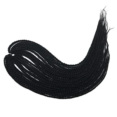 Image de Coolbers 20 pouces Box tresses Crochet Extensions de cheveux synthétiques noir tressé main Twist (20 pouces, 1b)