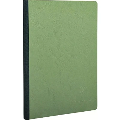 Image de Clairefontaine 795403C Collection Age Bag Un Carnet Cousu Dos Toilé Vert A5 14,8x21 cm 192 Pages Unies Blanches Papier 90 g Couverture Carte Lustrée Grain Cuir