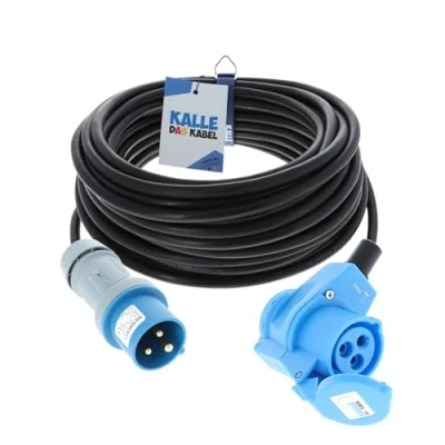 Image de Fritz das Kabel Rallonge CEE en caoutchouc avec fiche coudée 230 V H07RN F 3G 2,5 mm², voltsV