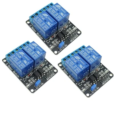 Image de Aihasd 3 pièces 2 canaux Module relais DC 5V Carte de commutation avec optocoupleur pour Arduino Raspberry Pi