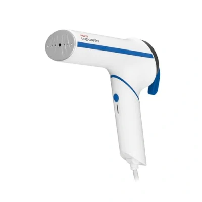 Image de POLTI Vaporella Vertical Styler, Défroisseur Compact avec Poignée Pliante et Semelle en Aluminium, Puissance 800 W, Prêt 30 Sec, Réf. GSM50B Blanc Bleu