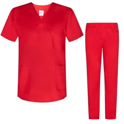 Image de Misemiya Ensemble Uniformes Unisexe Blouse Uniforme Médical avec Haut et Pantalon Ref.8178 XX Large, Rouge