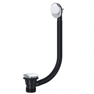 Image de SPARES2GO Clicker Bouchon de vidange baignoire 40 mm 3,8 cm combinaison clic clac trop plein (argent)