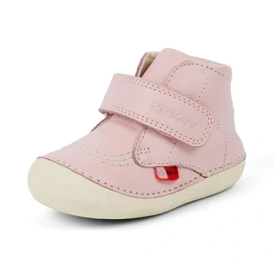 Image de Kickers Mixte bébé Hi Boots Soft Sole Easy Fasten Comfortable Cushioned Bottes, Rose Clair, 17 EU