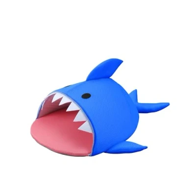 Image de Iris Ohyama, Lit, Coussin, Panier pour Chien, Chat, Forme Requin lavable, Bi face avec rebord, Nylon, L75 x P71 H33 cm, PCB 20SH,