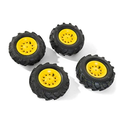 Image de Rolly Toys 40 930 3 Accessoire Pour Véhicule 2 Pneus Souples De 310 x 95 cm + 325 110 Jantes Jaunes, Jaune
