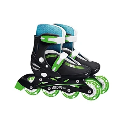 Image de STAMP Adjustable in Line Skids Control Lighting Wheels Size 30 33, JS123302L, Bleu Vert Noir, 27