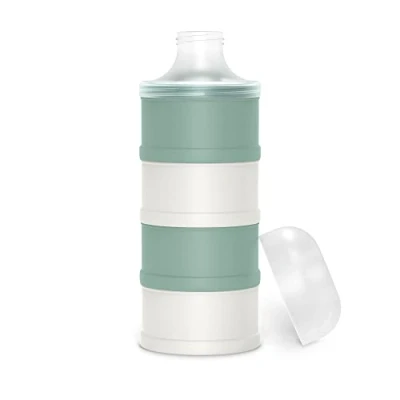 Image de Suavinex, Doseur de Lait en Poudre. Avec 4 Compartiments, Hermétique, Bec Verseur et Bouchon à Vis. Lavable au lave vaisselle. Bonhomia Vert