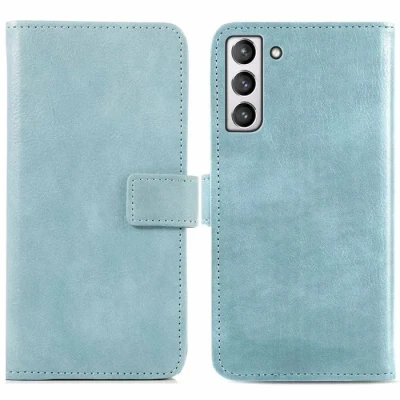 Image de Coque Portefeuille IMOSHION Samsung Galaxy S21 FE Similicuir Bleu clair Souple