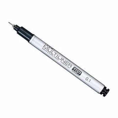 Image de COPIC Multiliner SP Black 0,1 mm Feutre à pointe fine en aluminium avec encre pigmentée noire imperméable pour croquis, dessins et illustrations