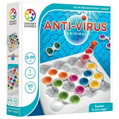 Image de SmartGames Anti Virus Jeu de Réflexion et Logique Expulse le Rouge 60 Défis Niveaux Différents 1 Joueur A partir 8 Ans