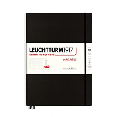 Image de LEUCHTTURM1917 367545 Planificateur Universitaire Master (A4+) 2024, avec cahier, 18 Mois, Noir, Anglais