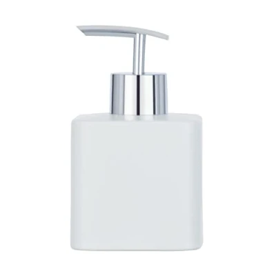 Image de WENKO Distributeur de savon en céramique Hexa, Blanc liquide
