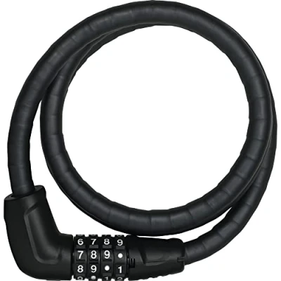 Image de Abus Cadenas à câble blindé Steel O Flex Tresorflex 6615C Combinaison en d&#039;acier avec Blindage Douilles Niveau de sécurité 5 120 cm, Noir