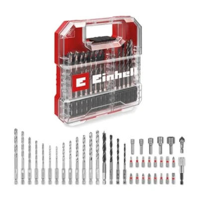 Image de Original Einhell L CASE 40 pièces d&#039;embouts et de forets (embouts 25 mm, porte embouts à changement rapide, clés douille, fraises, métaux, pierre bois, boîte rangement incluse)