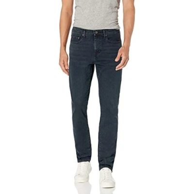 Image de Amazon Essentials Jean Extensible et Confortable, Coupe Droite Ajustée (Déjà Goodthreads) Homme, Noir Bleu Vintage, 31W / 30L