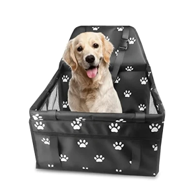 Image de Gvolatee Siège Auto pour Chien, Transport Chien Voiture avec Ceinture de Sécurité Siege Tige Support Nivellement, Sac Pliable Hydrofuge 40x34x25cm