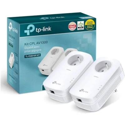 Image de TP Link CPL 1300 Mbps avec 1 Port Ethernet Gigabit et Prise Intégrée, Kit de 2, 2x2 MU MIMO Solution idéale pour profiter du service Multi TV、4K des jeux en ligne à la maison (TL PA8015P KIT)