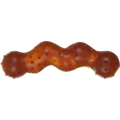Image de Flamingo Jouet pour Chien Rubba Caoutchouc Serpent avec épines Brun 19,5x6,5x5,5cm 100% Naturel Previent la Plaque Dentaire et Masse Les gencives