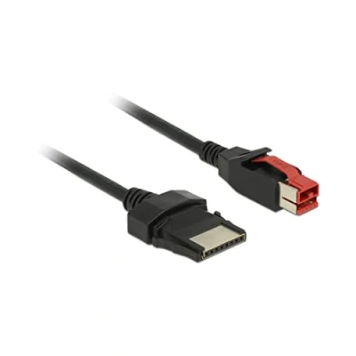 Image de DeLOCK 85478 câble électrique Noir 2 m PoweredUSB Cables électriques (2 m, Male connector / connector, PoweredUSB, Noir)