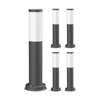 Image de ledscom.de 5 pièces Lumière de chemin/Borne d&#039;éclairage/Lampe jardin PORU pour l&#039;extérieur, IP44, 39 cm, anthracite, 1x E27 max. 40W