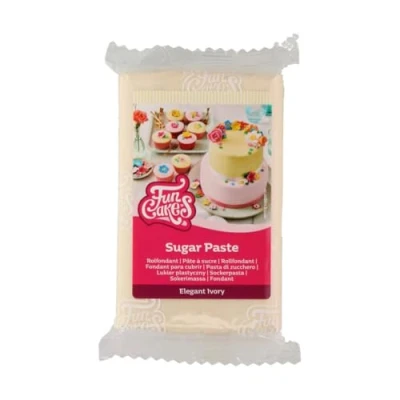 Image de FunCakes Pâte à Sucre Elegant Ivory: facile utiliser, lisse, flexible, douce et pliable, parfaite pour la décoration de gâteaux, halal, casher sans gluten. 250 g