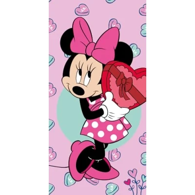Image de Jerry Fabrics Disney Serviette De Plage en Coton Minnie : Chocolats Rose 70 X 140 Cm