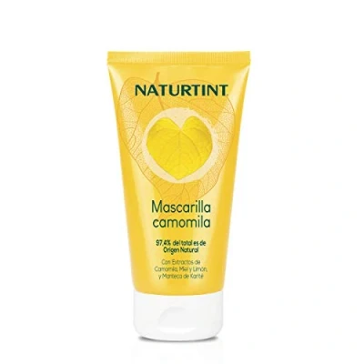 Image de Naturtint Masque à la Camomille BIO Hydratation Reflets Dorés Intenses Certifié par Ecocert. 97,8% d&#039;ingrédients naturels et Citron Apt pour les enfants 150ml