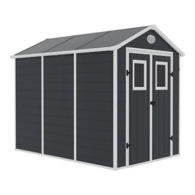 Image de Habitat et Jardin Abri de Résine Texas 5.23 m² Anthracite Ancrages Intérieurs Antirouille/Anti UV
