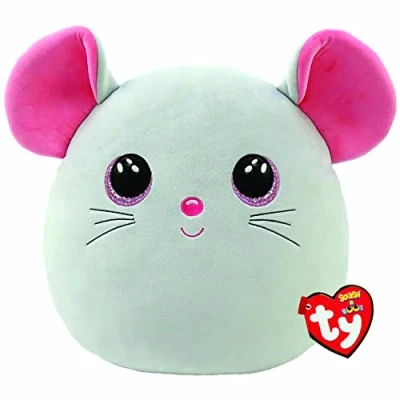 Image de Ty Squish A BOO Catnip Mouse 20CM Peluche pour enfants, Taille: One Size, Off white