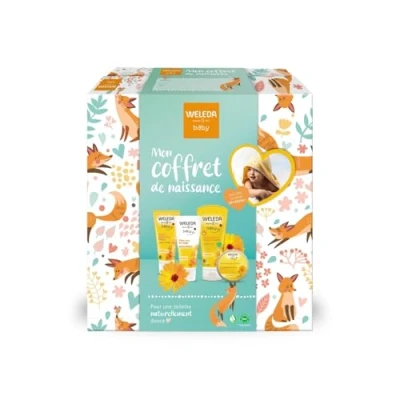 Image de Weleda Mon Coffret de naissance Nettoie en douceur et protège Pour la toilette quotidienne des bébés jeunes enfants NATRUE 200 ml +75 + 75 25g