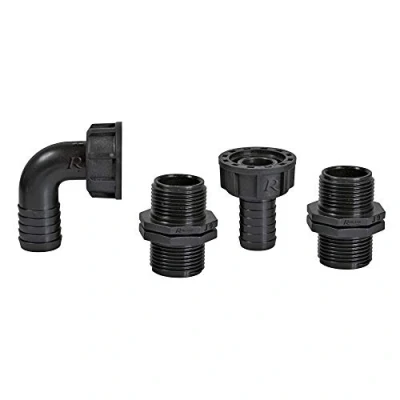 Image de Ribiland 01552 Raccord pour Pompe 1&quot; Lot de 4 Noir