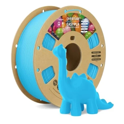 Image de OVERTURE EASY PLA Filament 1.75 mm, d&#039;imprimante 3D 1kg (2.2 lbs), Précision dimensionnelle de +/ 0.02mm (Easy Bleu Ciel)
